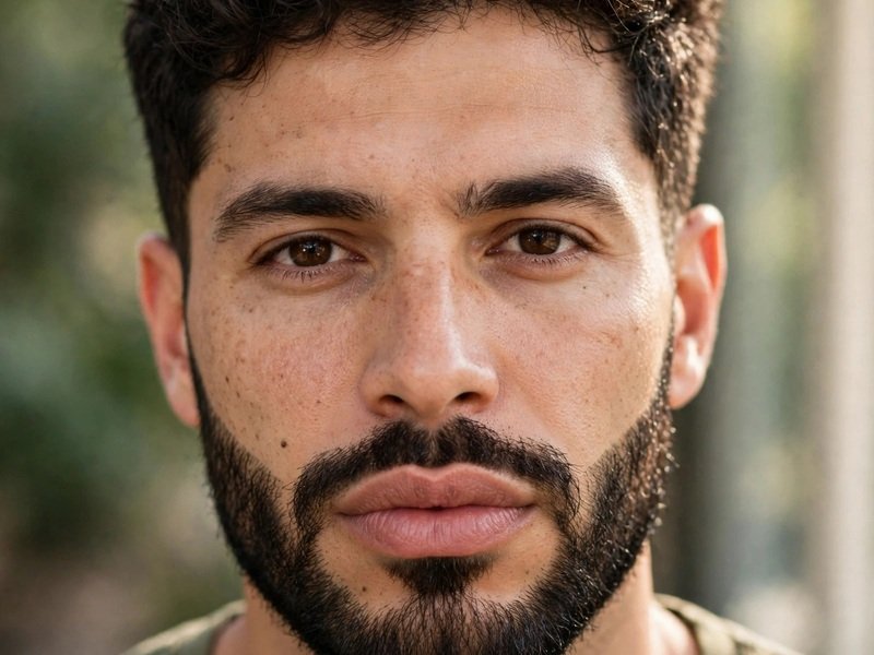 Haircut for Men With Big Lips - Boxed Beard Pairing showing a man with prominent lips and a short shaped boxed beard